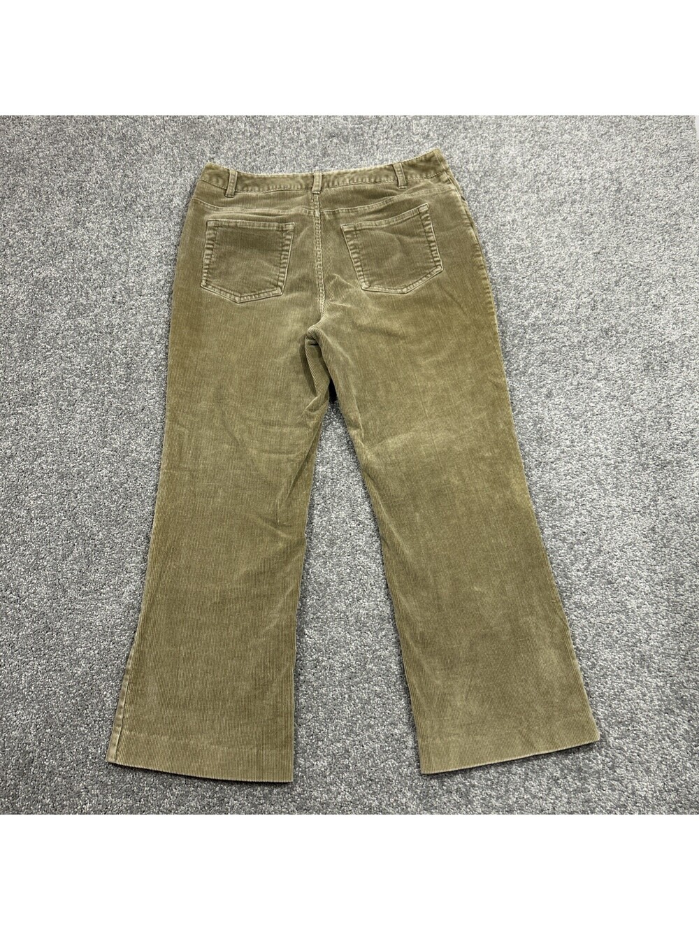 Reitmans Vintage Corduroy Pants Y2K Mid Rise Flare Green Khaki Colour - Picture 7 of 8